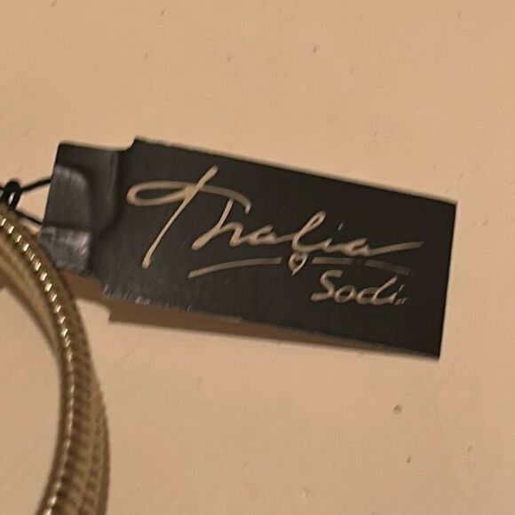 Thalia Sodi Gold Plated 14” Adjustable Wrap Bracelet With Rhinestones Classy NWT - Picture 3 of 8